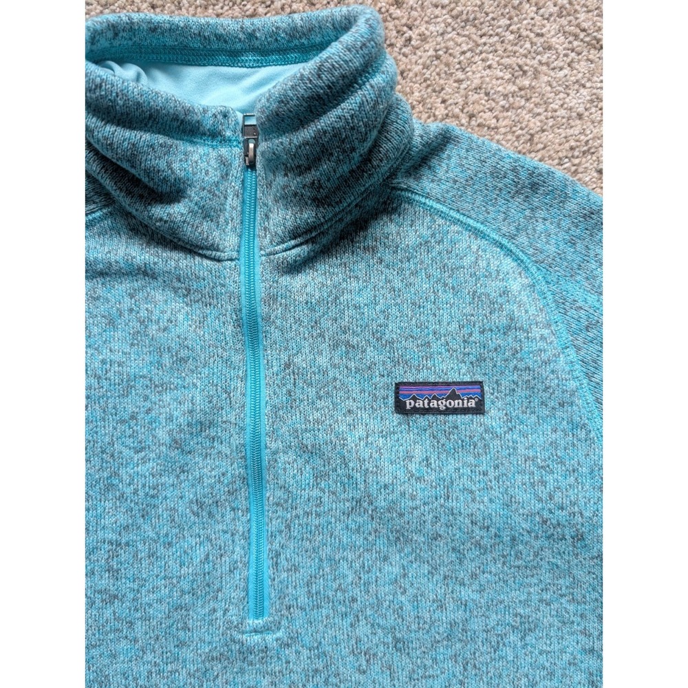 Patagonia Womens M Better Sweater Pullover 1/4 Zip Blue Teal Long Sleeve Outdoor - Picture 2 of 10